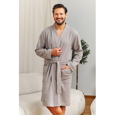 Bavlněný pánský župan Sand béžový