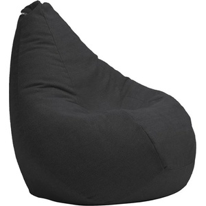 Pufrelax Пуф круша за деца 4-14 г. , 160л. , Nirvana Light - Eerie Black, Перящ се калъф, Пълнеж от Полистиролни перли, Гама Premium (PUF-G-NL-PT-ERBL)