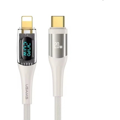 Usams US-SJ588 kompatibilný s Lightning pre rýchle nabíjanie USB Type-C PD 20 W, 120cm, bílý