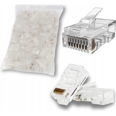 Sada 100x Zástrčka RJ45 8P8C RJ1A kat 5e Cat.5e – Modulární síťový konektor