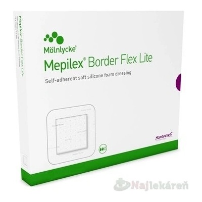 Mepilex Border Flex Lite samolepivé krytie na rany, silikónové 10 x 10 cm, 5 ks