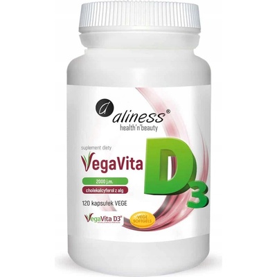 Aliness Prírodný Vitamín D3 z rias 2000 IU 120 veg kapsúl