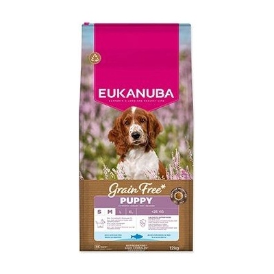 Eukanuba Grain Free Puppy Small & Medium rich in ocean fish 12 kg