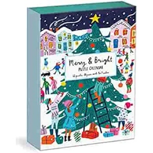 Galison Louise Cunningham Merry and Bright 12 Days of Christmas Advent Puzzle Calendar | Galison