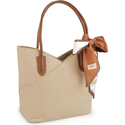 Prima-obchod Dámská kabelka se šátkem 27x22 cm 2 béžová velbloudí
