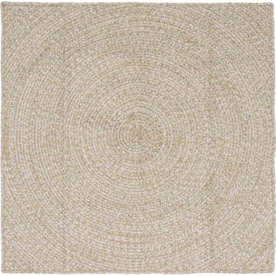 vidaXL Килими за помещение Естествено и бяло 120 x 120 cm юта (42010603)