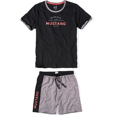 Mustang Bend pánské pyžamo krátké černo šedé