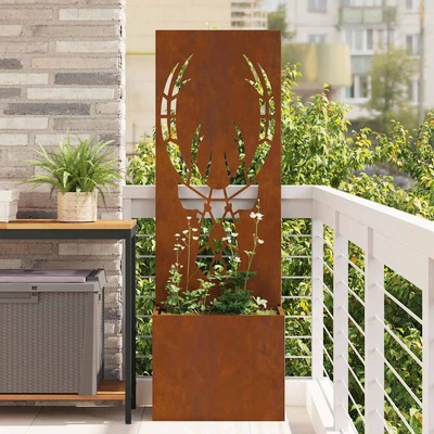 vidaXL Екран за градинска неприкосновеност Ръждясало 50 x 150 cm (876489)