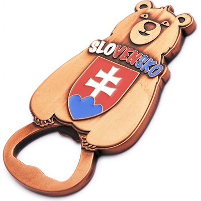 Kovový otvírák na magnet Slovakia Medvěd - bronzový
