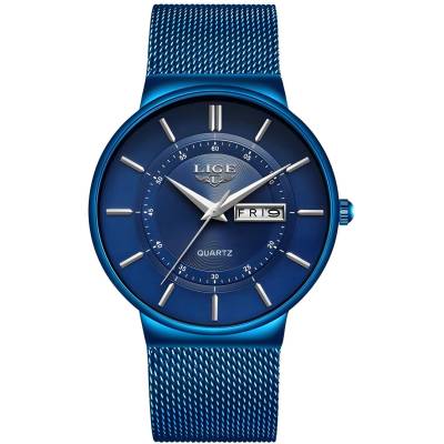LIGE Часовник lige ki-6313 - Син kp6313 (ki-6313)