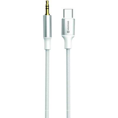 Swissten Textile Usb-C (Samec) / 3,5 Mm Jack (Samec) 1,5M bílá (Nahrazuje 73501303), 73502310
