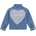 GUESS Нежно деним яке за мини момиче с голямо сърце на гърба и надпис Guess