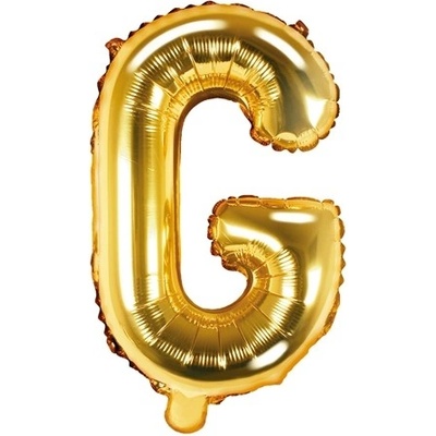 PartyDeco Fóliový balónek písmeno G zlatý 35 cm