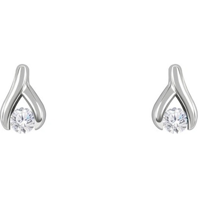 Eppi Platinové náušnice s 0.22ct diamantmi Fox E33527