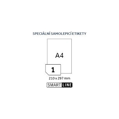 SMART LINE speciální samolepicí etiketa 210 x 297 mm - čirá, 100 archů A4, 1 etiketa na A4