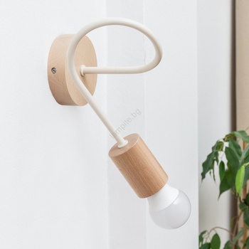 Helam Стенно осветително тяло OXFORD 1xE27/15W/230V борово/кремаво (HE1752)