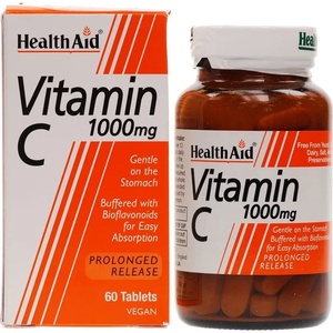 HEALTHAID Хранителна добавка витамин Ц с удължено действие 1000мг , Health Aid Vitamin C 1000mg Prolonged Release 60tabs