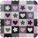 ISO Kontrastní pěnové puzzle 30 x 30 cm 36 ks černo šedo bílo růžové