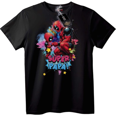 NOONEBRAND Тениска Супер Татко Deadpool - XS, White