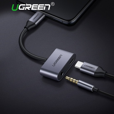 Ugreen 50596 USB-C na Type-C, Jack 3,5mm, šedý