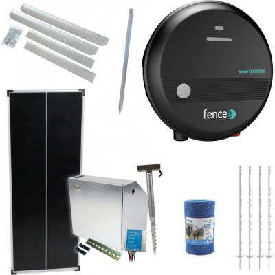 Fencee Expert sada solární ohradník - Kompletní bezpečnostní schránka + 5J zdroj, panel 100 W, lanko 3 mm