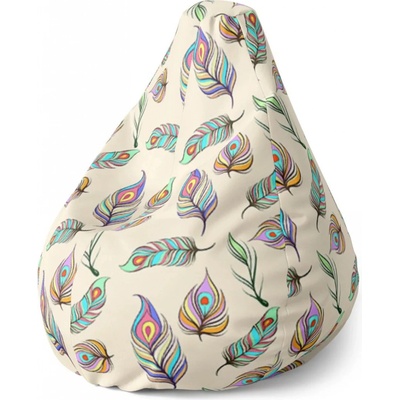 Sablio Sedací vak Pear Paví peříčka Sablio 70 x 95 x 15 cm