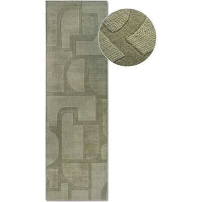 Villeroy & Boch Зелена ръчно изработена вълнена пътека 80x250 cm Alexis - Villeroy&Boch (106177-80x250)