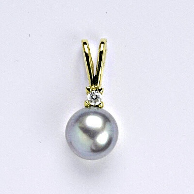 Čištín Zlatý přívěšek s přírodní šedou perlou 14 kt, P 1207A pp