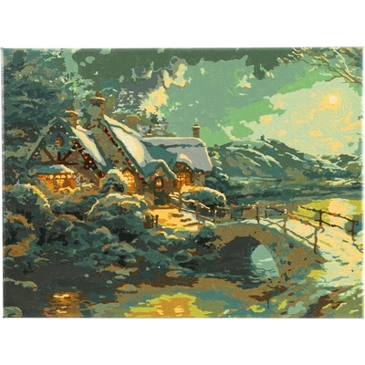 Craft Buddy Творчески комплект, Craft Buddy, Рисуване по номера, Коледна лунна светлина, 30 х 40 см