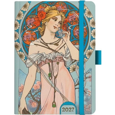 Baloušek Oskar Lamino Alfons Mucha A5 týdenní 2027 modrý