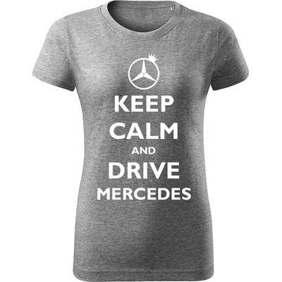 Tričko Keep calm and drive Mercedes dámske tričko Čierna