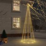 vidaXL Коледна елха с шип, топло бяло, 310 LED, 300 см (343554)