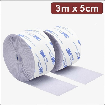Quadrios 24CA325 pásik so suchým zipsom, lepiaci, háčiková a flaušová časť, (d x š) 3 m x 5 cm, biela, 3 m