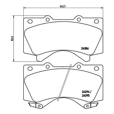 BREMBO Sada brzdových platničiek kotúčovej brzdy P83107