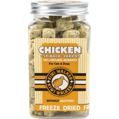 KIWI WALKER Pochoutka mrazem sušené kuře, špenát, mrkev 65 g