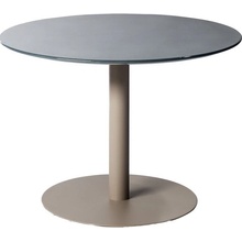 Tribu Jídelní stůl T-Table, kulatý 80x75 cm, rám lakovaná nerez white, deska keramika dekor sabbia