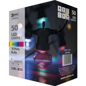 EMOS LED světelný řetěz 10× párty žárovky 5m multicolor