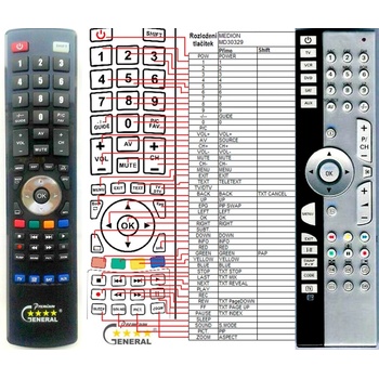 GENERAL MEDION MD30305, MD30309, MD30312, MD30329 - съвместимо дистанционно управление на марката General (MD30305, MD30309, MD30312, MD30329)