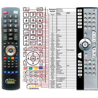 GENERAL MEDION MD30305, MD30309, MD30312, MD30329 - съвместимо дистанционно управление на марката General (MD30305, MD30309, MD30312, MD30329)