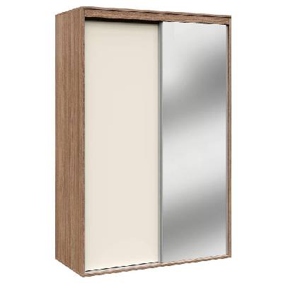 Двукрилен гардероб с плъзгащи врати 2D Domino дъб хавана и кашмир супер гланц