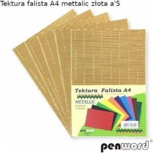 Penword A4 corrugated metallic gold cardboard 5pcs