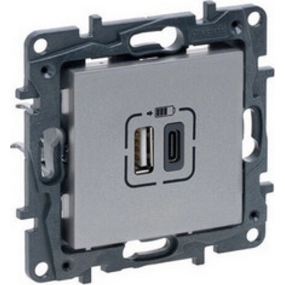 Legrand Niloé Step nabíječka USB A+C USB-C 3A hliník 863340