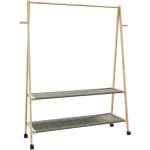 vidaXL vidaXLL Стелаж за дрехи с рафтове и колела 132x45, 5x155, 5 cm Бамбук (4008913)