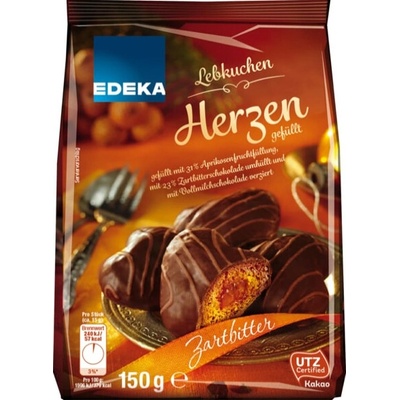 EDEKA Plněné perníčky v hořké čokoládě 150 g