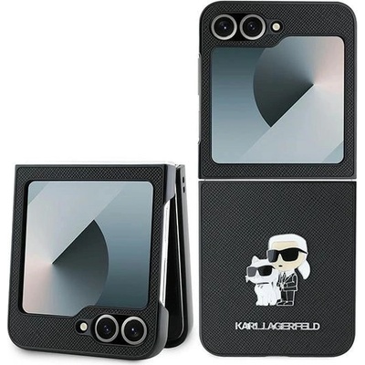 KARL LAGERFELD Saffiano Metal Pin Case за Samsung Galaxy Z Flip 6 - черен (3666339322502)