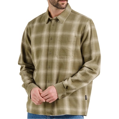 DEDICATED Мъжка риза с копчета DEDICATED Shirt Rute Flannel Shadow Check Shirt - Leaf Green - размер M (033-2359-0413)