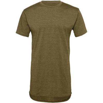 BELLA+CANVAS Pánské prodloužené tričko Heather Olive