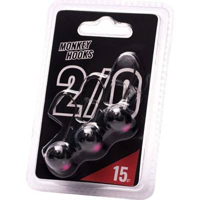 Monkey Lures Jigová hlava Black Pink Hook vel.2 21g 3ks