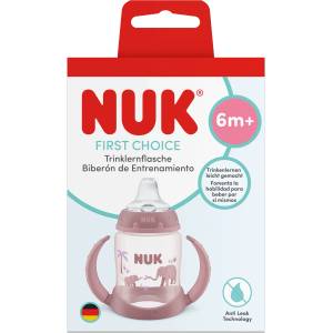 Nuk Шише за сок NUK First Choice Temperature Control, 150 мл, 6+ месеца, Слон, розово (10215437)