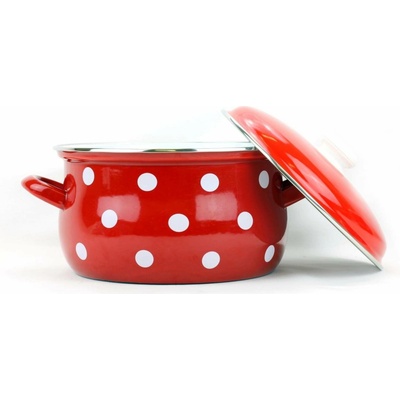 Belis Smaltovaný hrnec červený bílý puntík 24cm 6,1l 51224-534DACD5